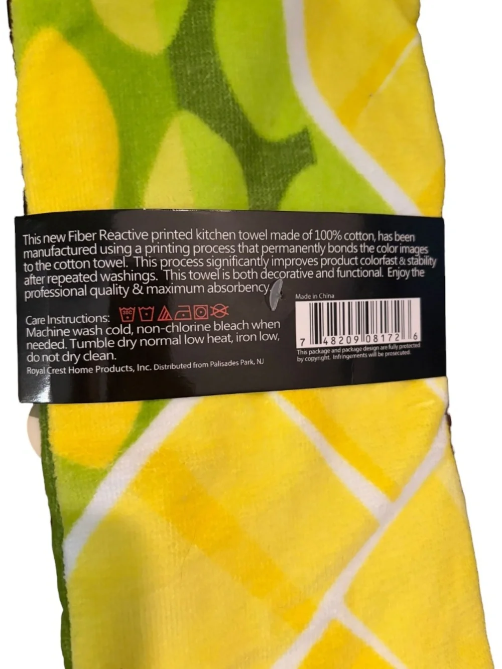 Lemon Print Kitchen Towel 100% Cotton Extra Absorbent 18